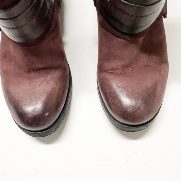 Miz Mooz NY Womens Merlot Leather Buckle Detail Sargent Moto Boot Size 38 - Picture 6 of 12